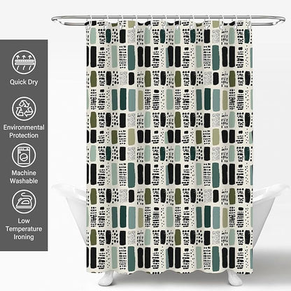 Sage Green Shower Curtains for Bathroom,72x78 in Long Boho Shower Curtain for Modern Aesthetic Bathroom Accessories,Funny Waterproof Polyester Sage Bath Decor