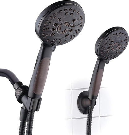 for California - High Pressure 6-setting Luxury Handheld Shower Head, 6 Ft Stainless Steel Hose, Anti Clog Jets, Anti Slip Grip, Top US Brand, Extra Wall Bracket - Oil Rubbed Bronze Finish