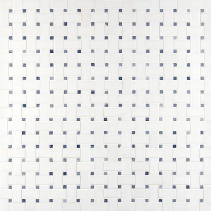 MSI Azula 12 in. x 12 in. Polished Marble Basketweave Tile for Kitchen Backsplash, Wall Tile for Bathroom, Shower Wall