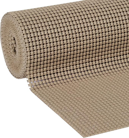 EasyLiner Select Grip Shelf Liner - Easy to Install & Cut to Fit - Non Slip, Non Adhesive, Drawer Shelf & Cabinet Liner for Kitchen, Bathroom, Pantry Cupboards - 12in. x 10ft. - Beige - 6 Rolls