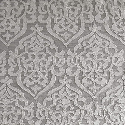 Madison Park Fabric Damask Medallion Shower Curtain, 72"x72", Silver | Luxe Textured Jacquard, Machine Washable Modern Home Bathroom Decor, Bathtub Privacy Screen