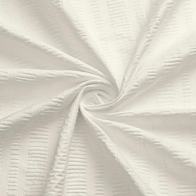 Aiyufeng Cream Stall Fabric Shower Curtain - Soft & Lightweight Small Shower Curtain with Texture for Narrow Stall Size, Machine Washable - 36x72, Cream