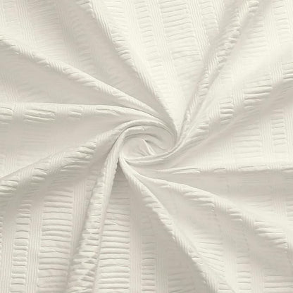 Aiyufeng Extra Long Cream Shower Curtain 96 Inch Long, Embossed Texture Fabric Bathroom Shower Curtain, Large Hotel Bath Curtain with 12 Holes, 72x96