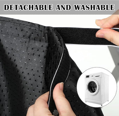 Fabric Sink Skirt Diamond Bathroom Stitch Self Stick Adhesive Waterproof Fabric Under Sink Curtain Skirt 55 x 32 Inch Adds Bathroom Storage(Black,Classic Style)