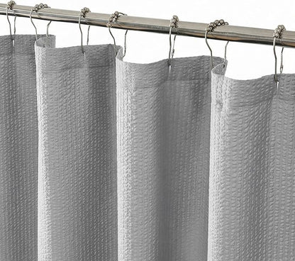 OVZME Berry Cute Shower Curtain, Embossed Textured Fabric Shower Curtain for Bathroom - Soft Cloth & Hotel Spa Luxury, Water Repellent, Machine Washable Shower Curtain, 72X72, Light Grey