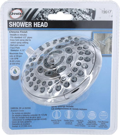 Danco 1.8GPM 5-Spray Water-Saving Shower Head with Adjustable Swivel Ball Joint in Chrome (12017)