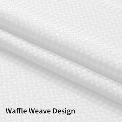 Colorful Star Small Stall Shower Curtain with Snap in Fabric Liner, Waffle Weave No Hook Shower Curtains with Mesh Top Window, Hotel Style Waterproof Bathroom Curtain Set, 36 x 75 Inch, White