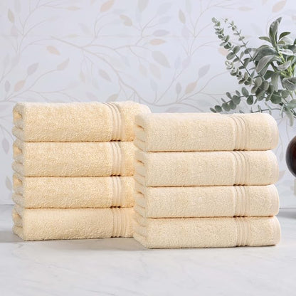 Superior Egyptian Cotton Bath Towel Set, Towels For Home Bathroom, Master, Guest Bath, Decor Essentials, Quick Dry, Absorbent, Large Body Towels, Spa, Hotel, Resort, Adult, Kids, Set of 8, Canary