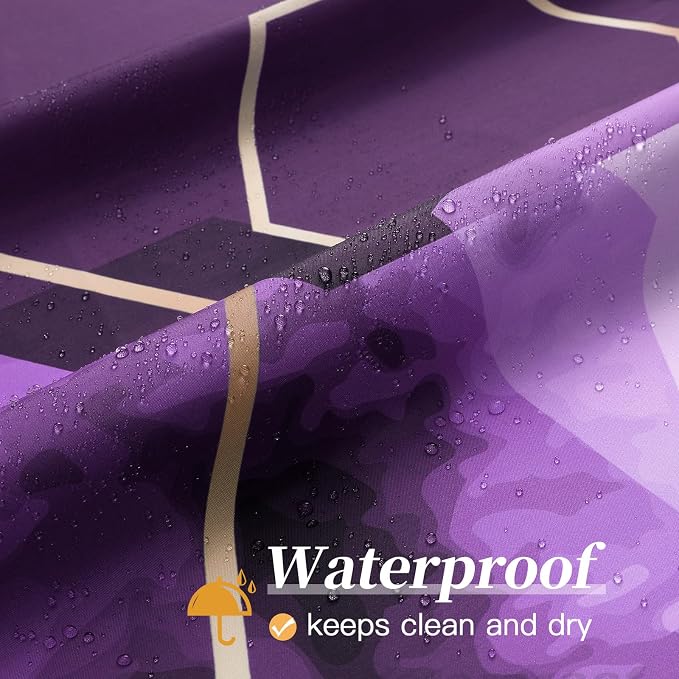 Litabel Purple Shower Curtain for Bathroom, Geometric Bathroom Decor 72x72 | Purple Modern Minimalist Shower Curtains, Geometric Art Print Abstract Waterproof Bathroom Curtain