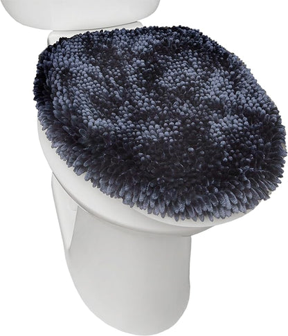 Town & Country Basics Chenille Toilet Lid Cover, Plush Soft Washable, Blue