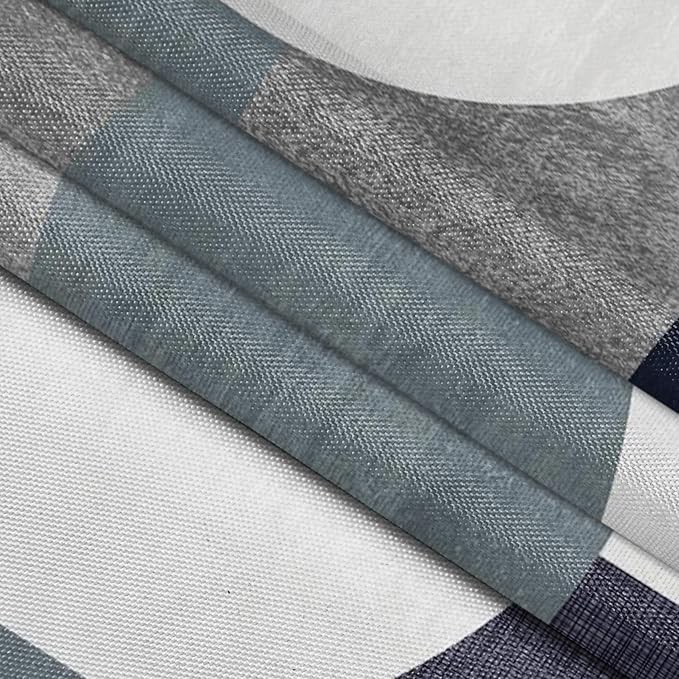 Navy Blue Shower Curtain Abstract Modern Geometry Circles Contemporary Style,Grey Fabric Shower Curtains Bathroom Accessories 72x72 Inches