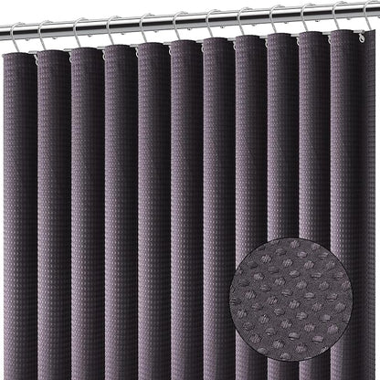Clara Clark Purple Shower Curtain - Hotel Quality Waffle Fabric Bath Curtain 72x72, Heavy Duty Waterproof Shower Curtains for Bathroom