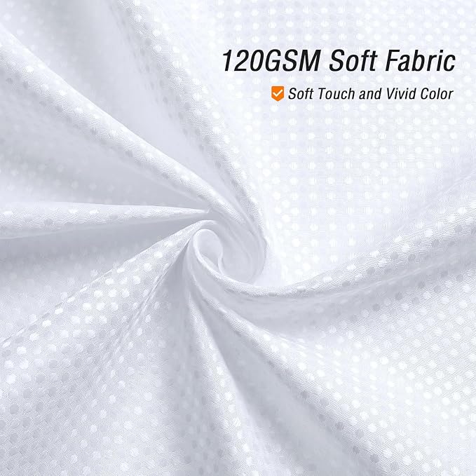 Small Stall White Fabric Shower Curtain, 36 x 72 | Narrow Half Cloth-Textured Shower Curtain for Bathroom, Water Repellent, Machine Washable