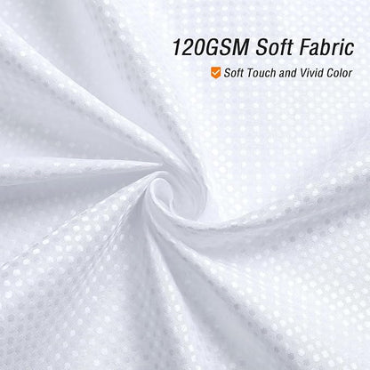Small Stall White Fabric Shower Curtain, 36 x 72 | Narrow Half Cloth-Textured Shower Curtain for Bathroom, Water Repellent, Machine Washable