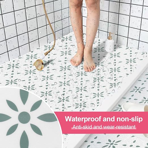 Peel & Stick Floor Tiles Self Adhesive Vinyl Flooring for Kitchen Bathroom Laundry Room Pet House Fireplace 20 Sheets 8"x8" Removable Floor Stickers Home Decor DIY (Light Green)