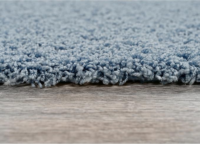 Garland Rug Jazz Nylon Washable 22 in. x 60 in. Basin Blue Bath Rug Soft, Absorbent, and Stylish for Your Bathroom