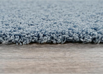 Garland Rug Jazz Nylon Washable 22 in. x 60 in. Basin Blue Bath Rug Soft, Absorbent, and Stylish for Your Bathroom