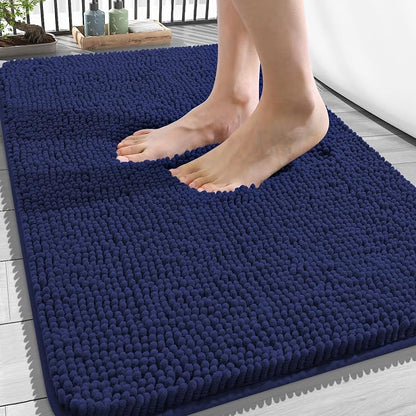 OLANLY Bathroom Rugs 34x21, Extra Soft Absorbent Chenille Bath Rugs | Twilight Sapphire, Quick-Drying Rubber Backing, Washable Bath Mat for Bathroom Floor, Tub and Shower, Home Decor Accessories