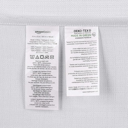 Amazon Basics Linen Style Bathroom Shower Curtain, 72" x 72", Bright White, 11.42" L x 9.45" W