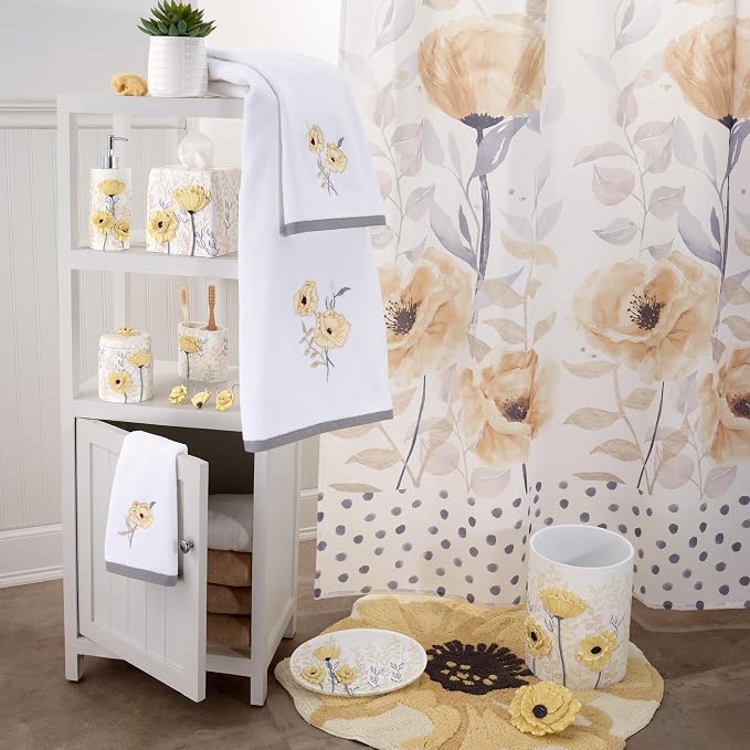 Avanti Linens - Soap Dish, 100% Hand-Painted Resin Bathroom Accessories, Floral Home Decor (Marielle)