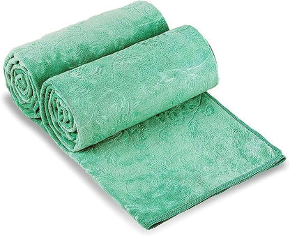 JML Microfiber Bath Towels, Oversized Bathroom Towel 2 Pack 40" x 80", Super Absorbent and Fast Drying, Soft Large Microfiber Bath Sheet for Beach, Sport, Fitness, Yoga, Green
