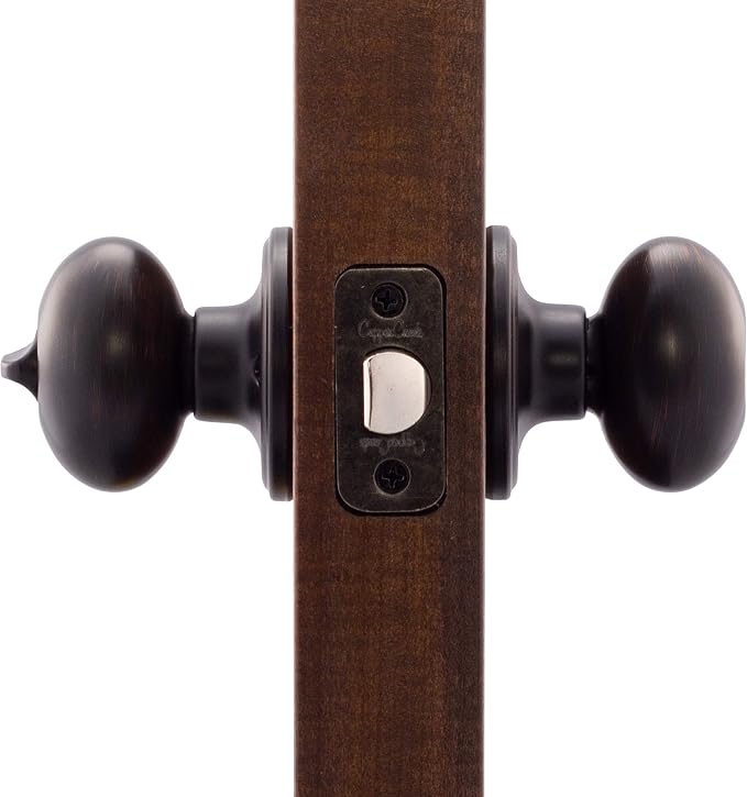 Copper Creek EK2030TB Egg Door Knob, Privacy Function, 2 Pack, in Tuscan Bronze