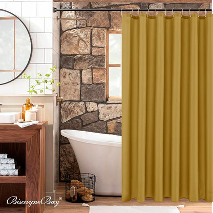 Fabric Shower Curtain Liner 72x72 Inch-Gold Standard Size Shower Liners | Hotel Quality Water Resistant Shower Liners for Bathroom-Machine Washable Cloth Polyester Bath Curtain-Rental Apartment Home