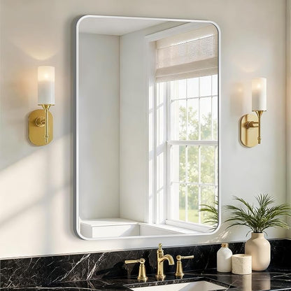Vanity Bathroom Mirror, 30”x20” Silver Bathroom Mirror for Over Sink | HD Tempered Glass, Anti-Rust Frame, Vertical or Horizontal, Wall Mirrors for Bathroom Sink, Living Room, Entryway, Bedroom