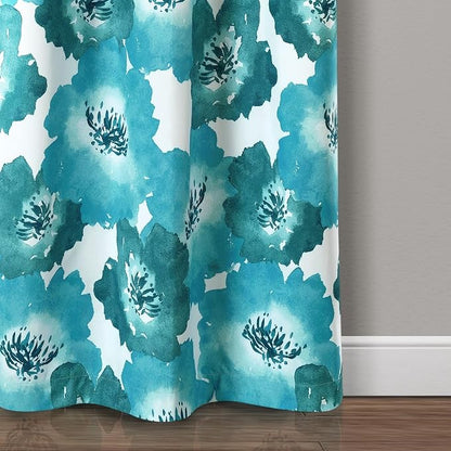 Lush Decor Julie Floral Insulated Grommet 100% Blackout Window Curtain Panels, Pair, 38" W x 95" L, Red & Yellow - Spring Floral Curtains - Blackout Curtains For Living Room, Bedroom, & Dining Room