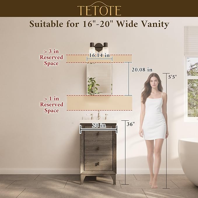 TETOTE 16 x 20 Medicine Cabinet with Tempered Beveled Mirror Black Bathroom Mirror with Storage Aluminum Cabinet DTC Hinges, Stepless Adjustable Shelves, Recessed/Surface-Mounted