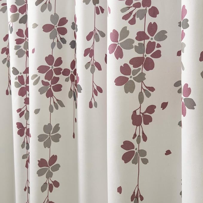 Lush Decor Weeping Flower Shower Curtain 72"W x 72"L Purple & Gray - Fabric Shower Curtains for Bathroom - Floral Bathroom Curtain - Cottage Core Decor