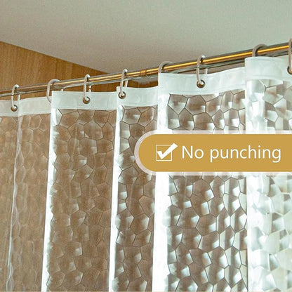 NTBAY EVA Shower Curtain Liner, 36 x 72, 6 Gauge, Clear Water Cube | Water-repellent EVA Liner with 3 Bottom Magnets, 12 Reinforced Grommets, and 12 Plastic Hooks