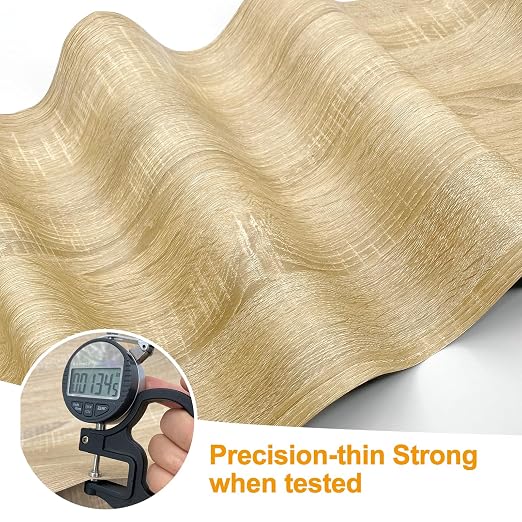 Countewol Stick Vinyl Flooring Roll, Light Oak Wood Grain Self Adhesive PVC Floor Sheet, Waterproof, Scratch Resistant & Removable Vinyl Floor Covering for Kitchen, Bedroom, RV, Apartment DIY