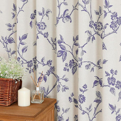 MitoVilla Small Stall Shower Curtain Set 36 x 72, Narrow Half Cotton Floral Cottagecore Spring Shower Curtains for Bathroom, Modern Farmhouse Country Plant Leaves Bathroom Décor
