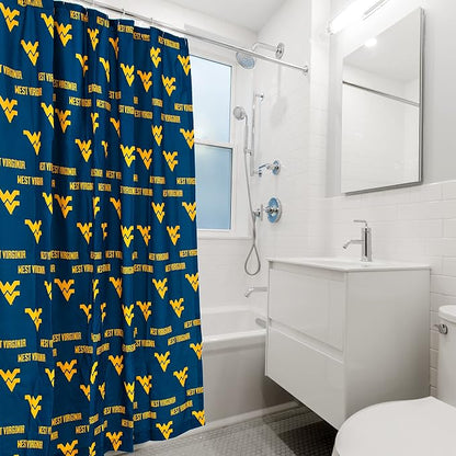 Everything Comfy West Virginia Mountaineers Bright and Colorful Shower Curtain Cover 70" x 72"