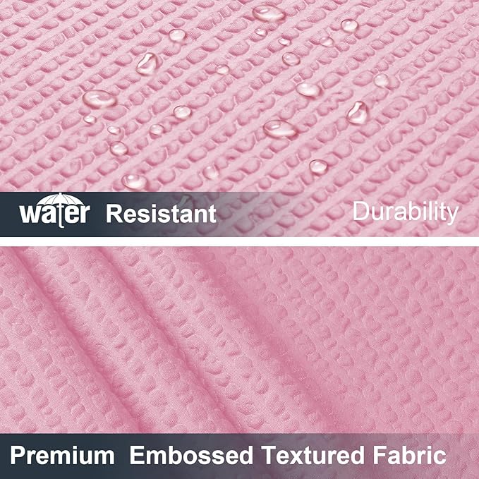 OWENIE Hot Pink Shower Curtain for Bathroom 72x72 Inch, 3D Embossed Textured Waffle Fabric Shower Curtains, Soft Hotel Farmhouse Style, Water Repellent, Machine Washable, Hot Pink, 72" W x 72" L