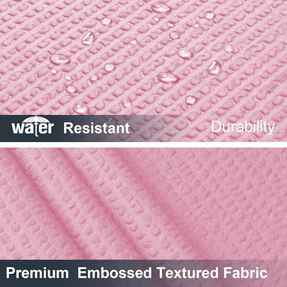 OWENIE Hot Pink Shower Curtain for Bathroom 72x72 Inch, 3D Embossed Textured Waffle Fabric Shower Curtains, Soft Hotel Farmhouse Style, Water Repellent, Machine Washable, Hot Pink, 72" W x 72" L