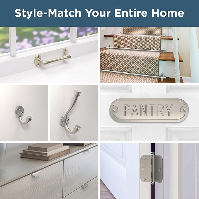 Franklin Brass Derby Pantry Door Sign Metal Interior Door Plaque in Satin Nickel HHIDPP-SN-U
