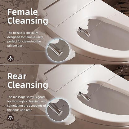 BRAVAT® Electronic Smart Bidet Toilet Seat – Heated Seat, Instant Warm Water, Stainless Steel Nozzle, Hygienic Rinse, Warm Air Dryer, Night Light, Easy Install – Elongated, White
