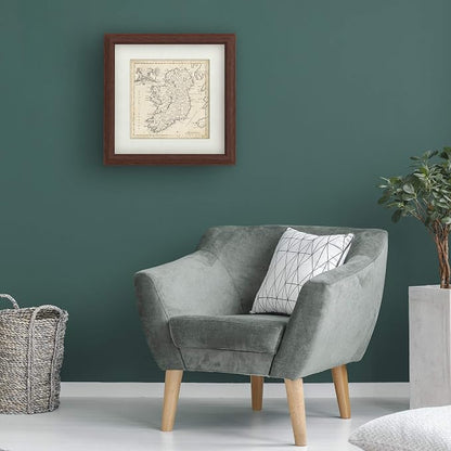 Trademark Fine Art Map of Ireland by T. Jeffreys, White Matte, Wood Frame 16x16, Multi-Color