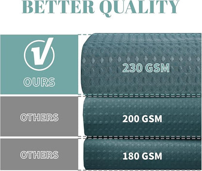 No Hook Waffle Shower Curtain with Snap-in Liner, 71x74 Inch, Seaweed Green | 230 GSM waffle weave fabric, waterproof liner set with 2 bottom magnets, mesh top window, washable, for bathroom or hotel use