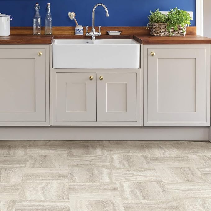 FloorPops FP3327 Platinum Peel & Stick Peel and Stick Floor Tiles, Grey 12 inch x 12 inch