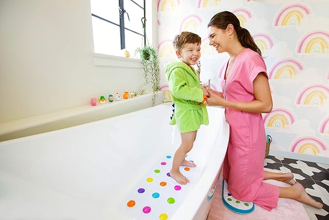 Munchkin® Dots™ Bath Mat for Kids, Multicolored, 30.5x14.25 Inch