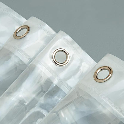 NTBAY EVA Shower Curtain Liner, 72 x 72, 6 Gauge, Clear Water Cube | Water-repellent EVA Liner with 3 Bottom Magnets, 12 Reinforced Grommets, and 12 Plastic Hooks