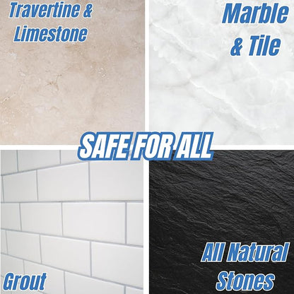 Black Diamond Stoneworks Natural Stone Shower Sealer Quart + Ultimate Grout Cleaner with Brush Quart (2-Pack) – Seals & Protects Showers, Deep Cleans Tile & Grout