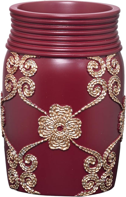 Popular Bath Tumbler, Vlegant Rosa Collection, Burgundy/Gold
