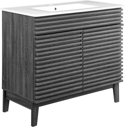 Modway Render 36" Bathroom Vanity in Charcoal White