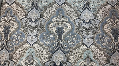 Decorative Blue & Silver Grey Gray Boho Fabric Shower Curtain, Modern Farmhouse for Vintage Rustic Bathroom Decor, Floral Victorian, 72 x 72 | 72" x 72", Easy Care, Washable, Modern Farmhouse Bath Decor Floral Victorian