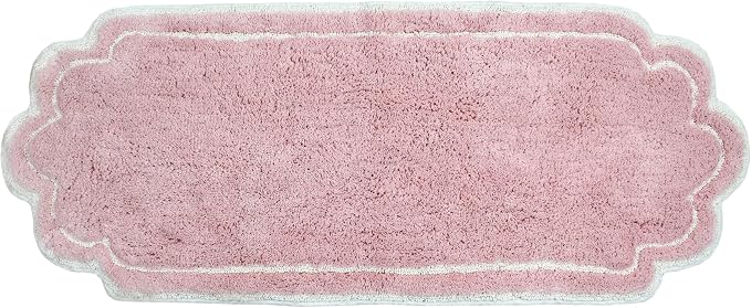 Home Weavers Allure Collection 100% Cotton Tufted Bathroom Rug, Soft and Absorbent Bath Rugs, Non-Slip Bath Carpet, Machine Wash Dry Bath Mats for Bathroom Floor, 21"x54" Runner, Pink