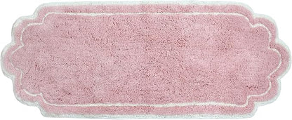 Home Weavers Allure Collection 100% Cotton Tufted Bathroom Rug, Soft and Absorbent Bath Rugs, Non-Slip Bath Carpet, Machine Wash Dry Bath Mats for Bathroom Floor, 21"x54" Runner, Pink